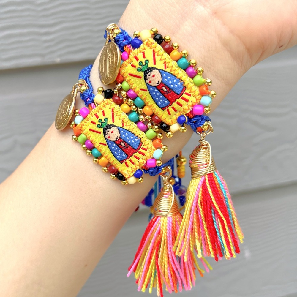 Colorful Beaded Virgencita Bracelets